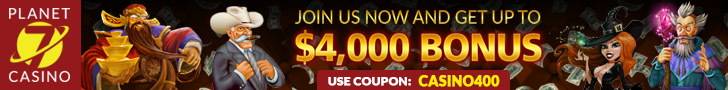 Planet7 Casino - 400% Bonus