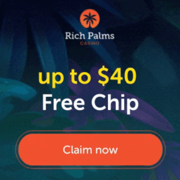 Rich Palms Online Casino - $40 No Deposit Bonus
