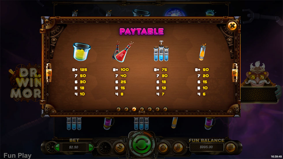 Dr. Winmore Slot Paytable