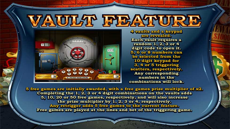 Cash Bandits Slot Feature