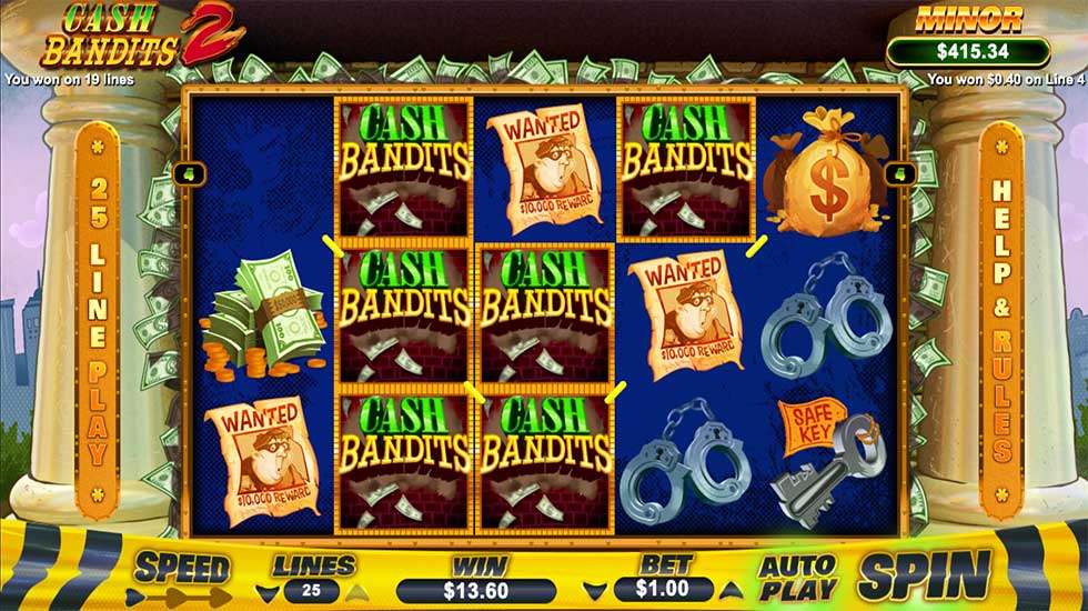Cash Bandits 2 Big Win - 40 Spins x8 Multiplier (RealTime Gaming - RTG).
