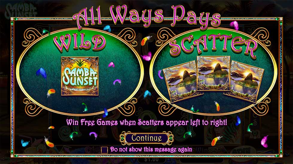 Samba Sunset Slot Feature